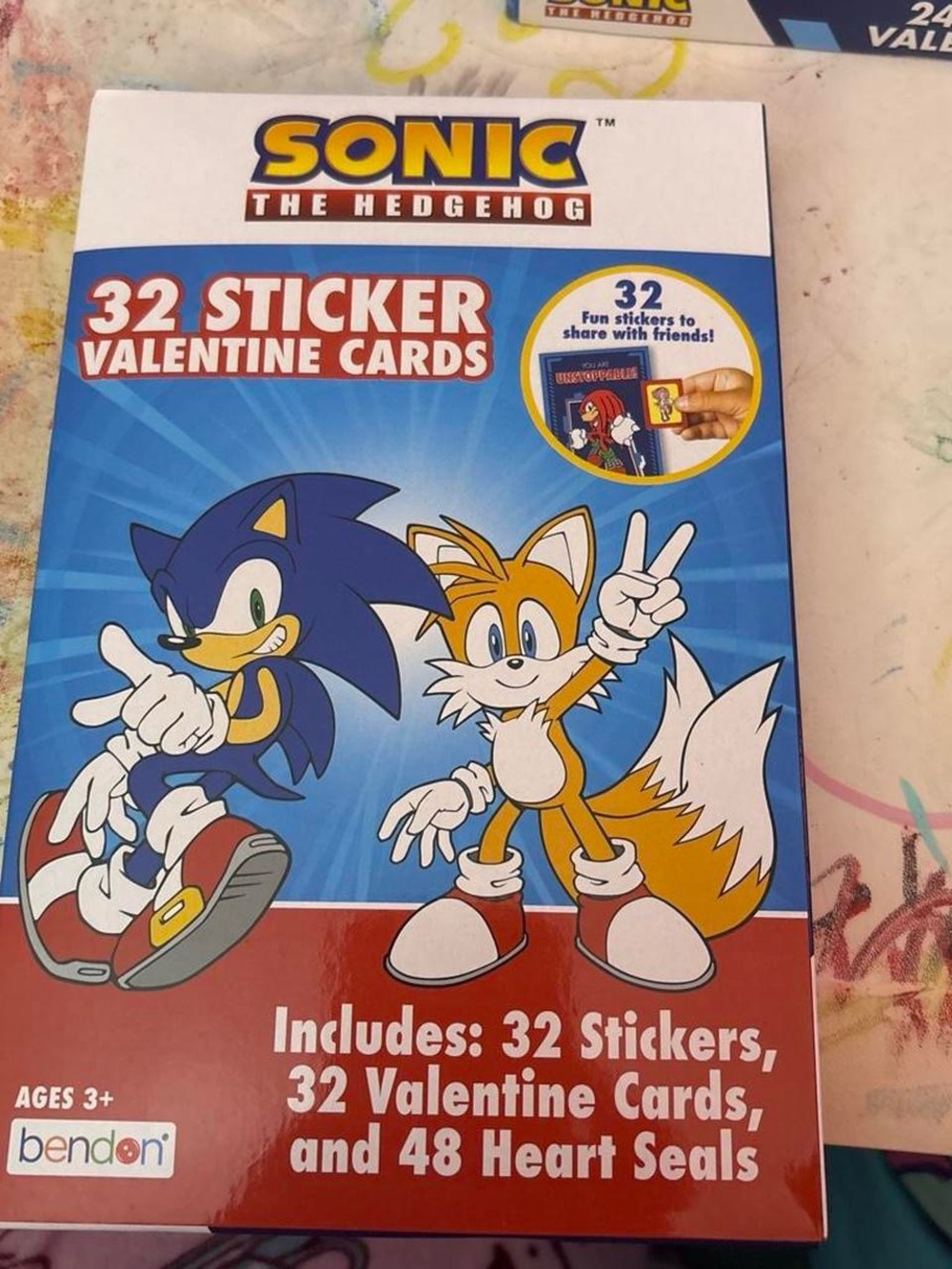 Sonic the Hedgehog 32 Sticker Valentine Cards